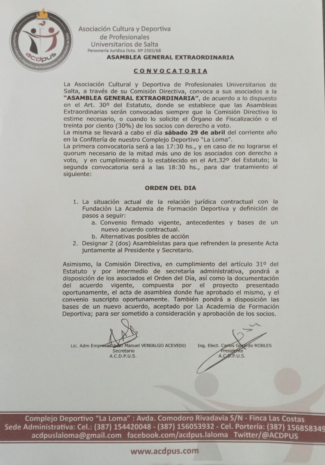 Convocatoria