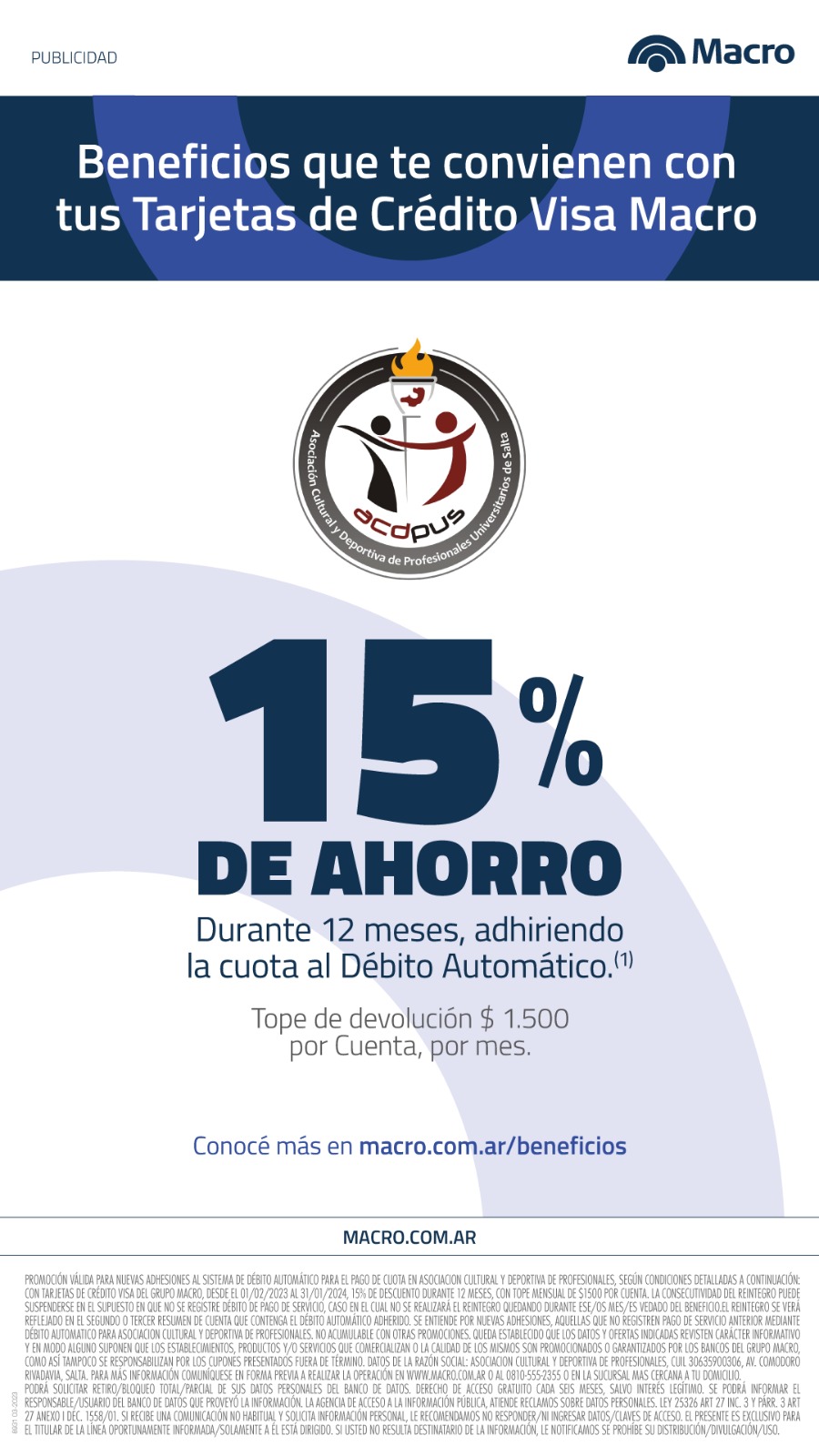 Reintegro MACRO 15
